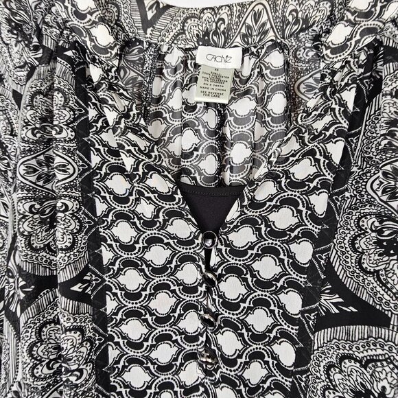 Whimsigoth Bohemian Black White Mosaic Pattern Summer Spring Hippy Dress CacheXS - Picture 10 of 14